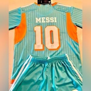 Lionel Messi Soccer Set Kids Extra Large Soccer Jersey Size 30 XL Age 12-14 NWT